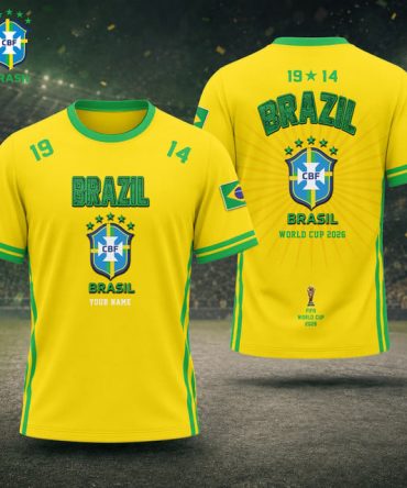 Brazil Fifa World Cup 2026 T Shirt Custom Any Name Gifts For Fan - Limited Edition