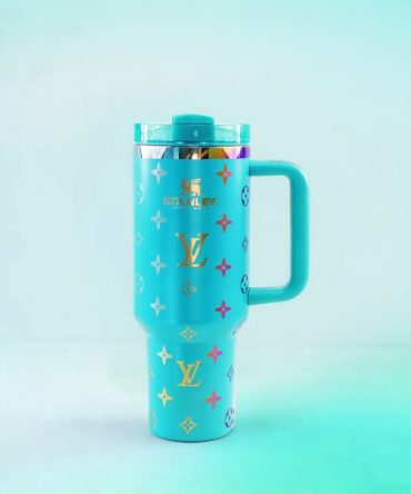 Louis Vuitton Lv Custom Design Holographic 40 Oz Insulated Car Cup, Tumbler With Handle