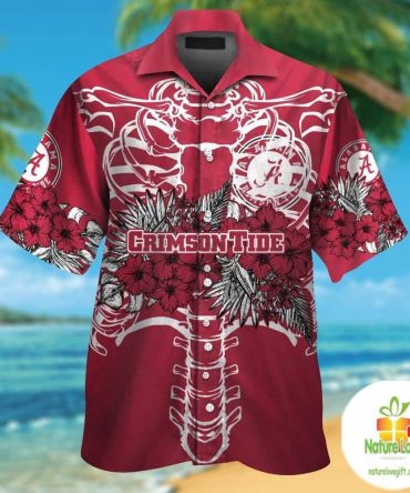 Alabama Crimson Tide Hawaiian Shirt Tropical Aloha Short Sleeve