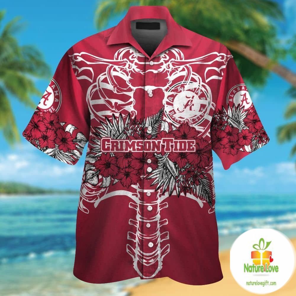 Alabama Crimson Tide Hawaiian Shirt Tropical Aloha Short Sleeve