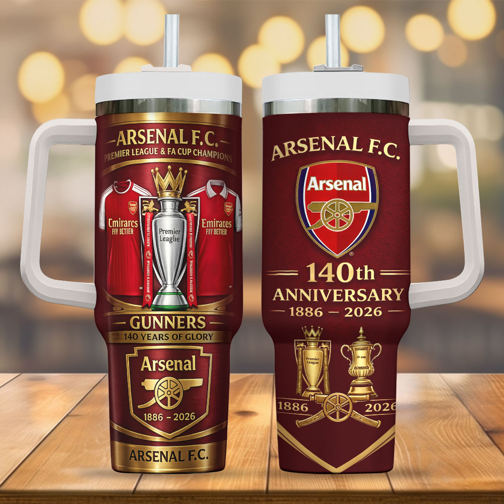 Arsenal Fc 140Th Anniversary 40Oz Stanley Tumbler