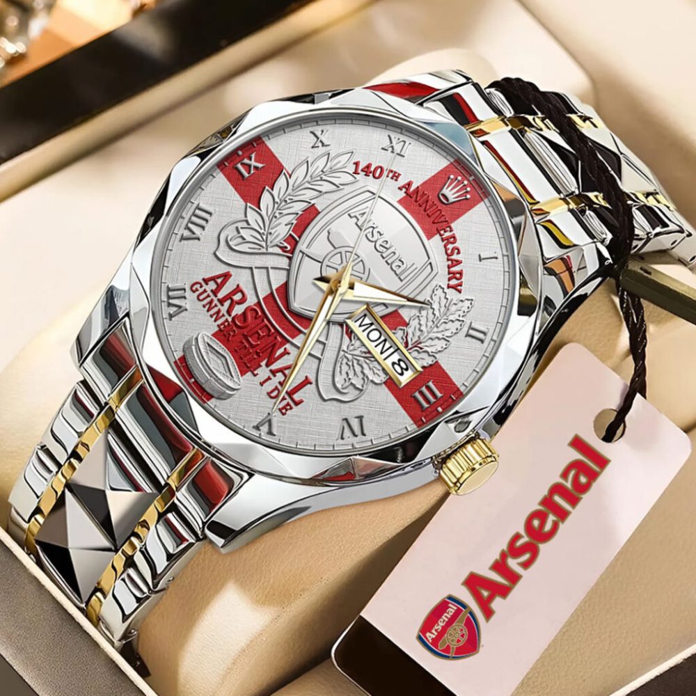 Arsenal Fc 140Th Anniversary X Rolex Black Stainless Steel Watch