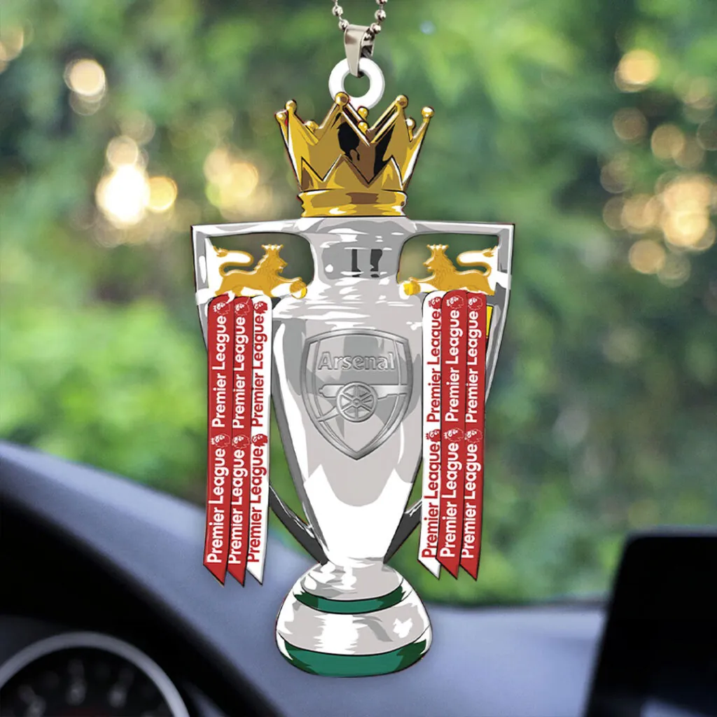 Arsenal Fc Premier League Champions 25/26 Custom Shape Acrylic Car Ornament
