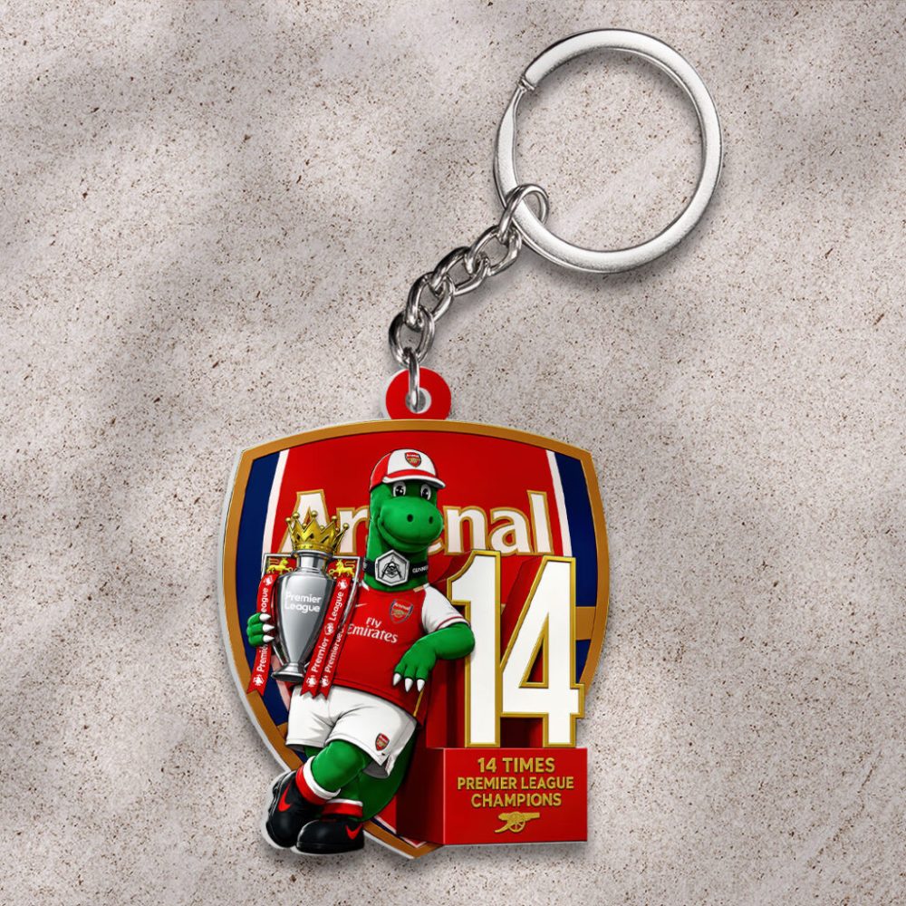 Arsenal Fc Premier League Champions 25/26 Custom Shape 2-Sided Keychain