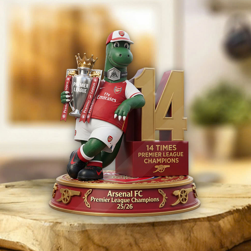 Arsenal Fc Premier League Champions 25/26 Custom Shape Acrylic Plaque