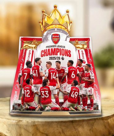 Arsenal Fc Premier League Champions 25/26 Custom Shape Acrylic Plaque