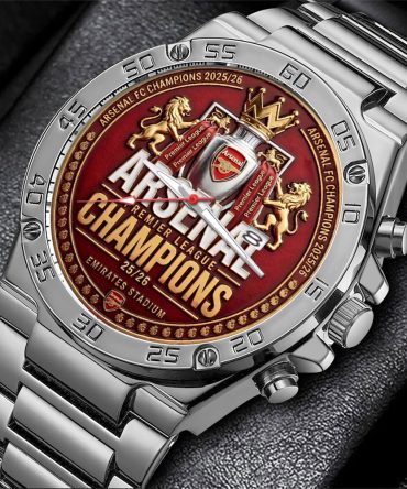 Arsenal Fc Premier League Champions 25/26 Gentleman Stainless Steel Watch