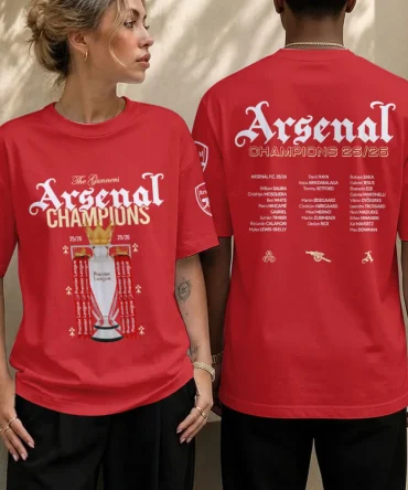 Arsenal Fc Premier League Champions 25/26 3D Shirt Hoodie Apparel