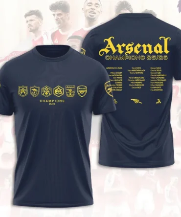 Arsenal Fc Premier League Champions 25/26 3D Shirt Hoodie Apparel