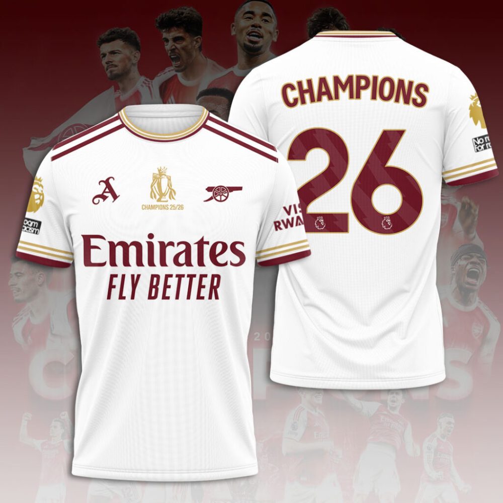 Arsenal Fc Premier League Champions 25/26 3D Apparel