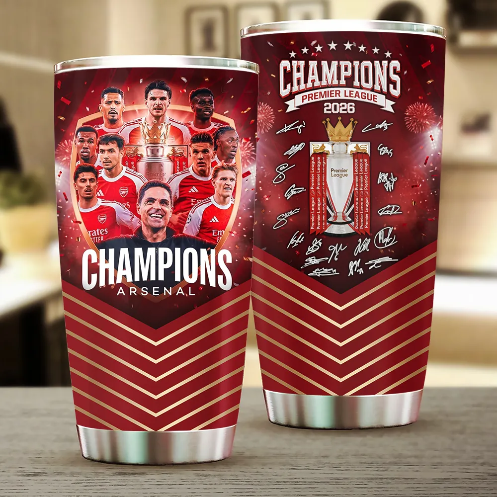 Arsenal Fc Premier League Champions 25/26 Tumbler Cup