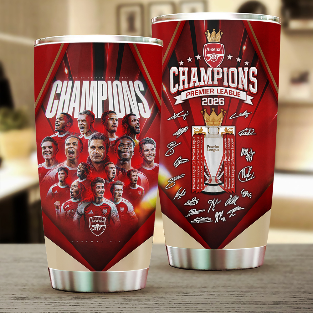 Arsenal Fc Premier League Champions 25/26 Tumbler Cup
