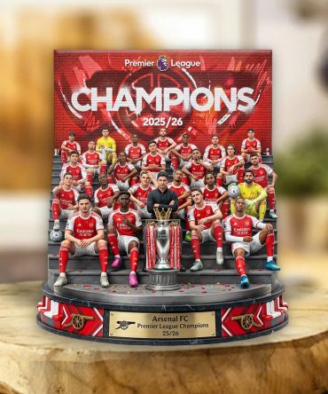 Arsenal Fc Premier League Champions 25/26 Custom Shape Acrylic Plaque