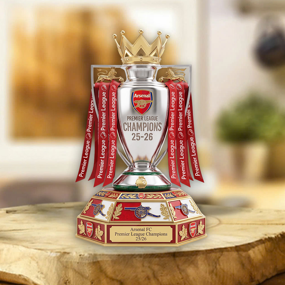 Arsenal Fc Premier League Champions 25/26 Custom Shape Acrylic Plaque