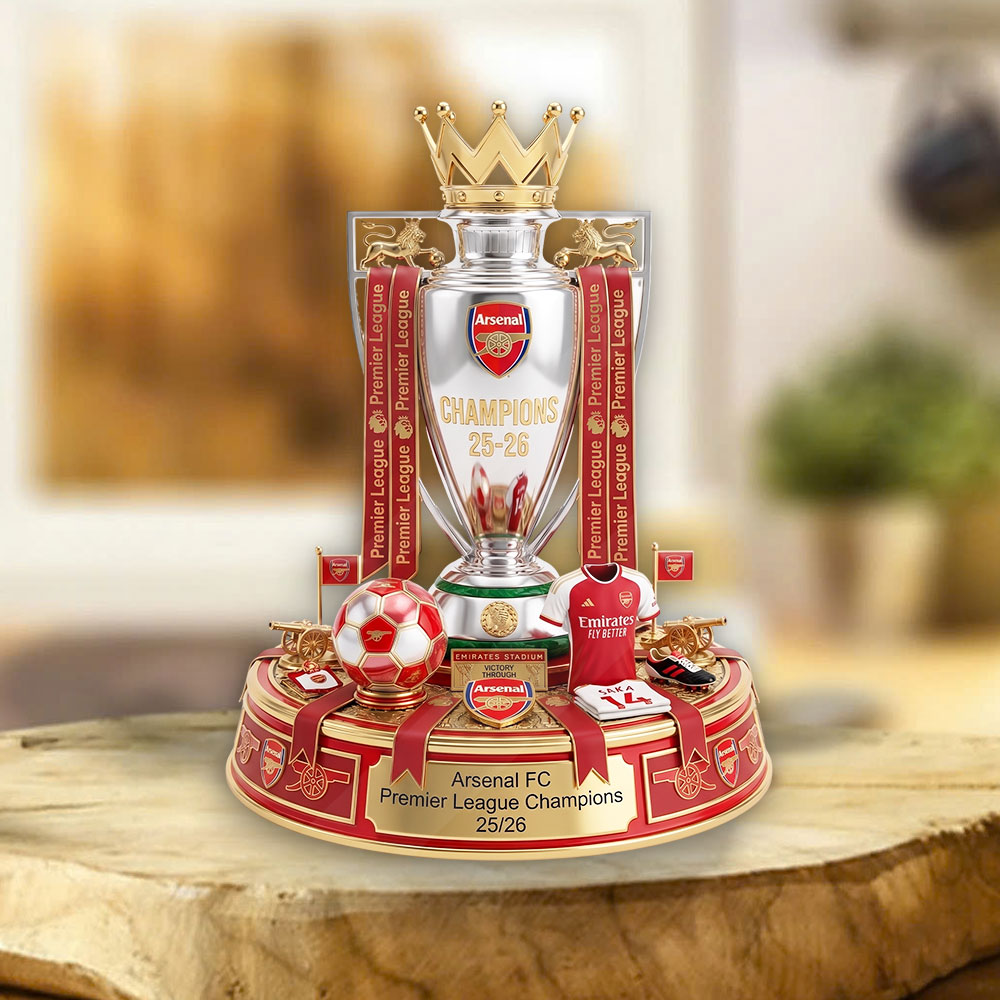 Arsenal Fc Premier League Champions 25/26 Custom Shape Acrylic Plaque