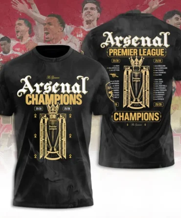 Arsenal Fc Premier League Champions 25/26 3D Shirt Hoodie Apparel