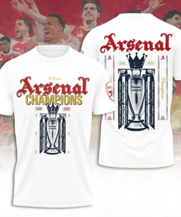 Arsenal Fc Premier League Champions 25/26 3D Shirt Hoodie Apparel