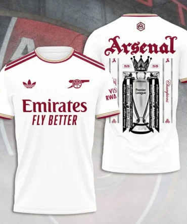 Arsenal Fc Premier League Champions 25/26 3D Shirt Hoodie Apparel
