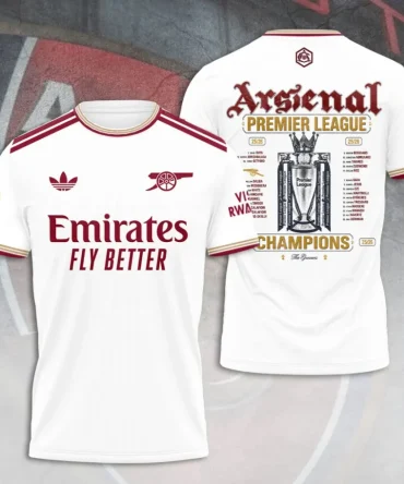 Arsenal Fc Premier League Champions 25/26 3D Shirt Hoodie Apparel