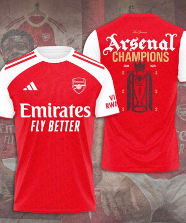 Arsenal Fc Premier League Champions 25/26 3D Apparel