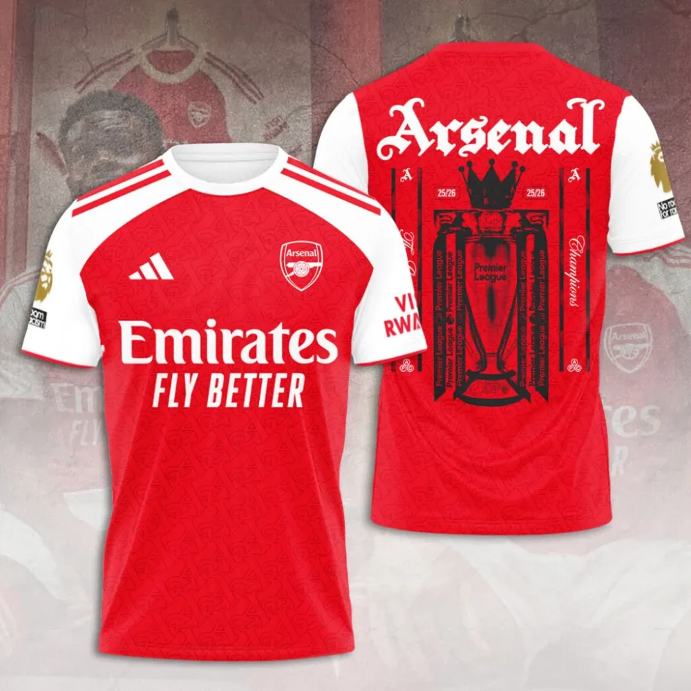 Arsenal Fc Premier League Champions 25/26 3D Apparel
