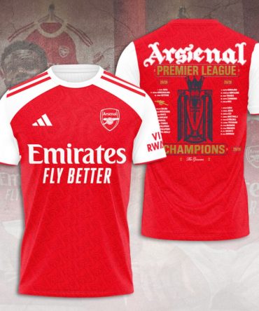 Arsenal Fc Premier League Champions 25/26 3D Apparel