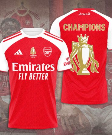 Arsenal Fc Premier League Champions 25/26 3D Apparel