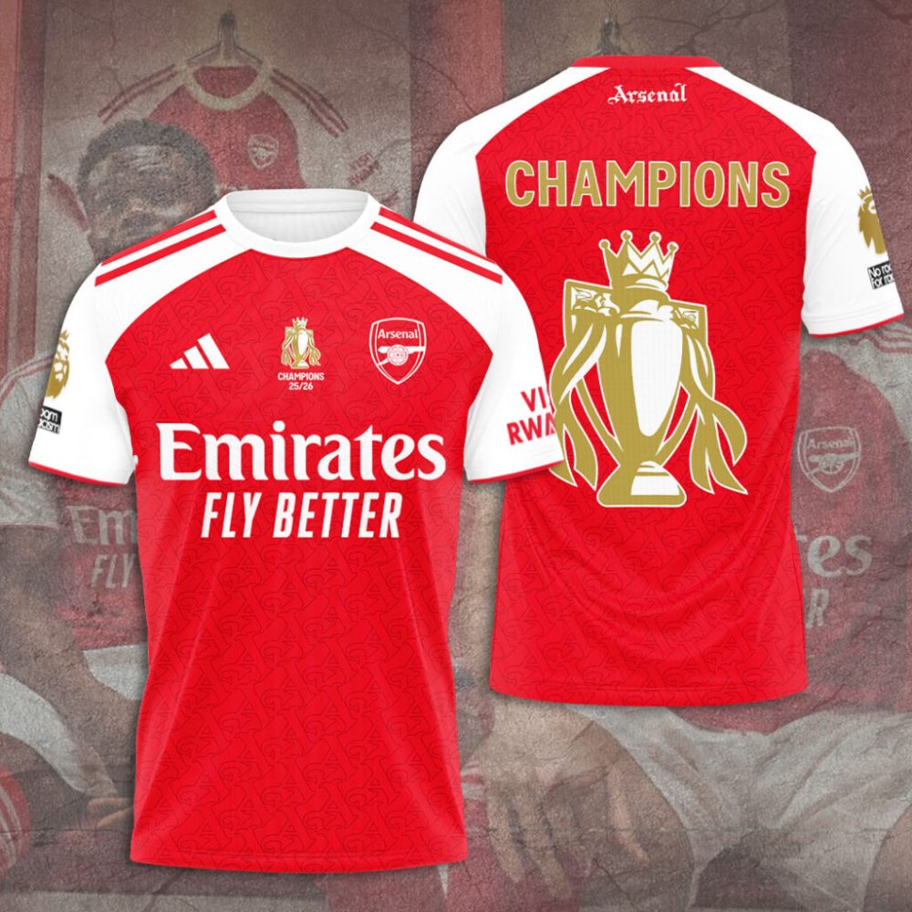 Arsenal Fc Premier League Champions 25/26 3D Apparel