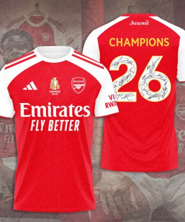 Arsenal Fc Premier League Champions 25/26 3D Apparel