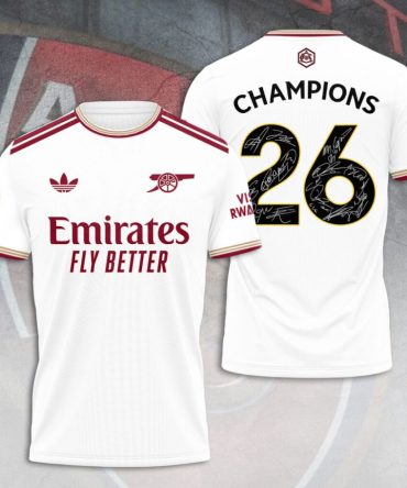 Arsenal Fc Premier League Champions 25/26 3D Apparel