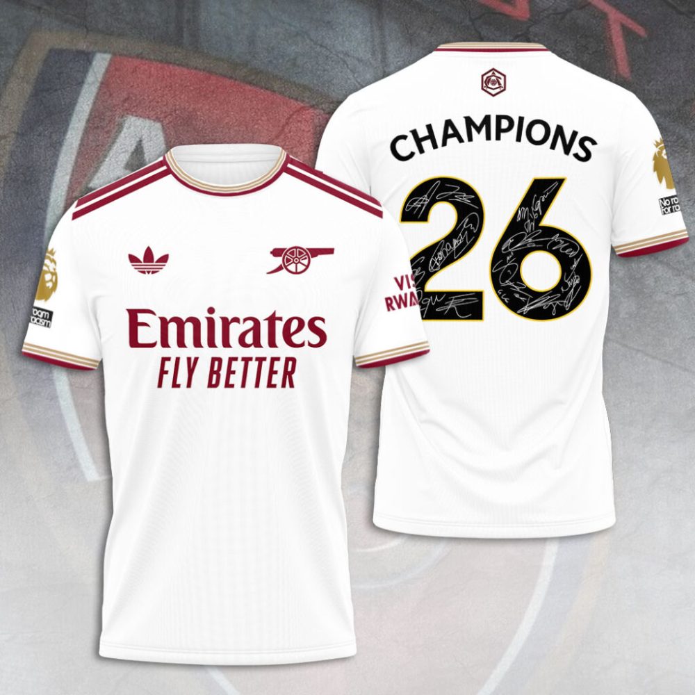 Arsenal Fc Premier League Champions 25/26 3D Apparel