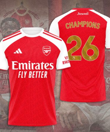Arsenal Fc Premier League Champions 25/26 3D Apparel