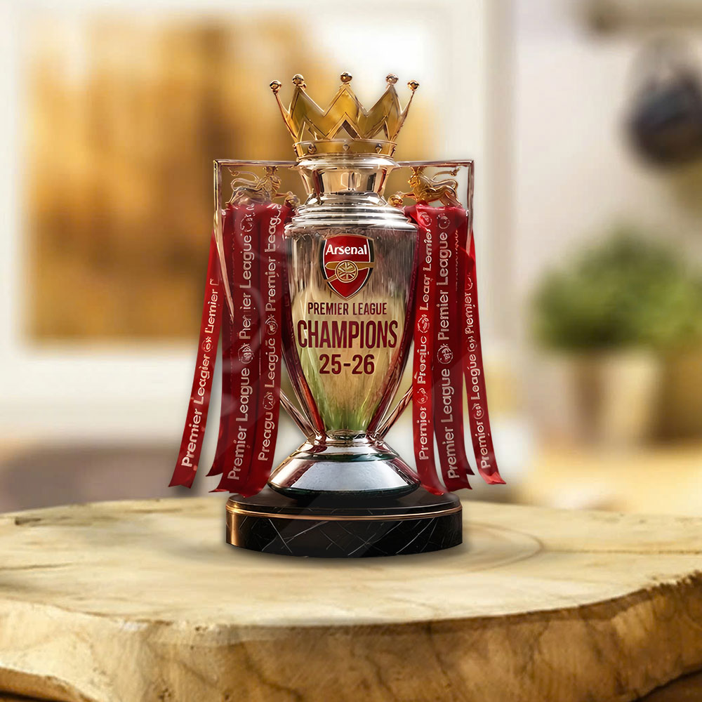 Arsenal Fc Premier League Champions 25/26 Custom Shape Acrylic Plaque