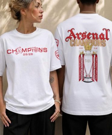 Arsenal Fc Premier League Champions 25/26 3D Shirt Hoodie Apparel