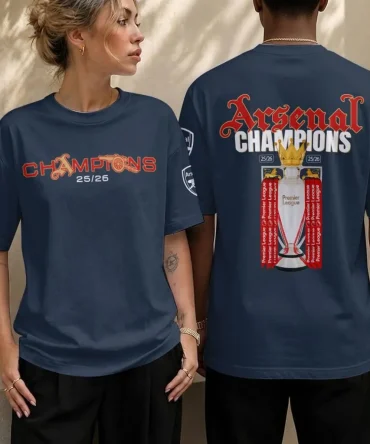 Arsenal Fc Premier League Champions 25/26 3D Shirt Hoodie Apparel