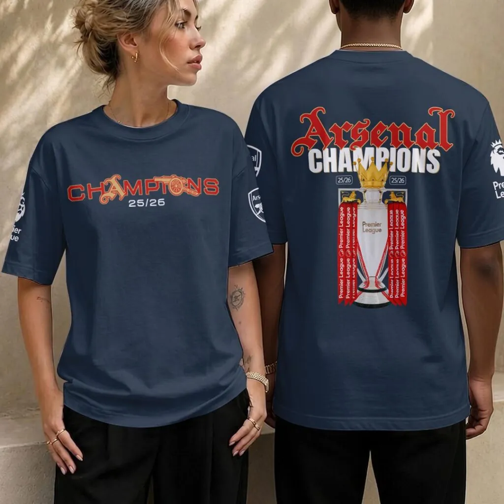 Arsenal Fc Premier League Champions 25/26 3D Shirt Hoodie Apparel