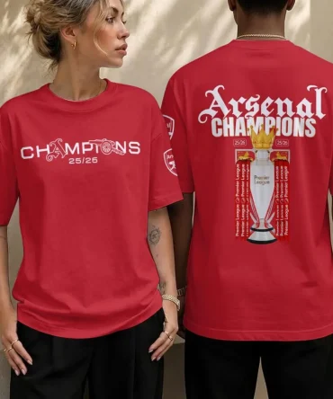 Arsenal Fc Premier League Champions 25/26 3D Shirt Hoodie Apparel