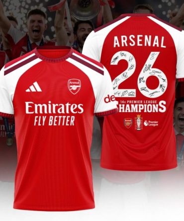 Arsenal Fc Premier League Champions 25/26 3D Apparel