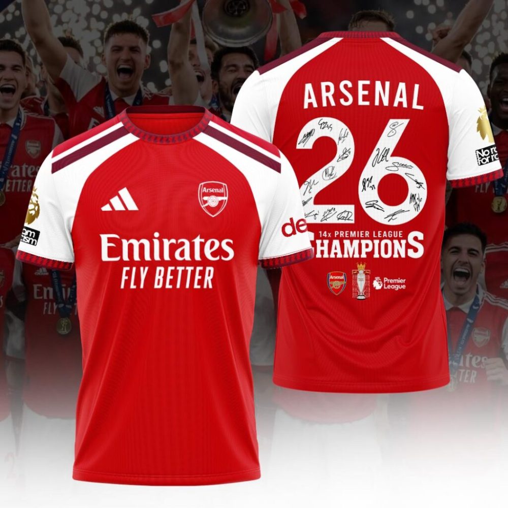 Arsenal Fc Premier League Champions 25/26 3D Apparel