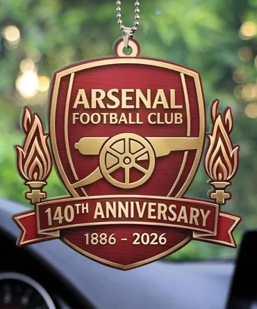 Arsenal Fc 140Th Anniversary Custom Shape Acrylic Car Ornament