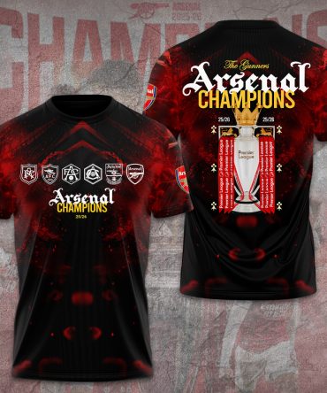 Arsenal Fc Premier League Champions 25/26 3D Apparel