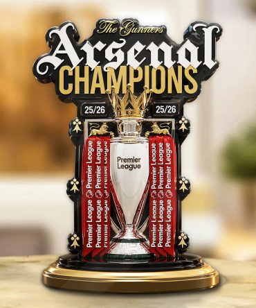 Arsenal Fc Premier League Champions 25/26 Custom Shape Acrylic Plaque