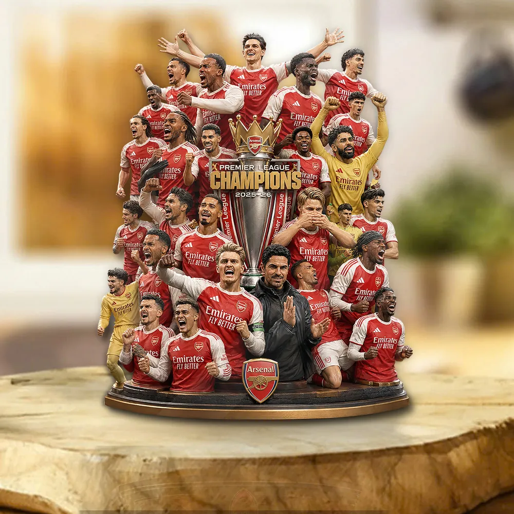 Arsenal Fc Premier League Champions 25/26 Custom Shape Acrylic Plaque