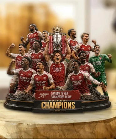 Arsenal Fc Premier League Champions 25/26 Custom Shape Acrylic Plaque