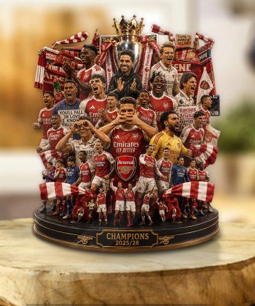 Arsenal Fc Premier League Champions 25/26 Custom Shape Acrylic Plaque