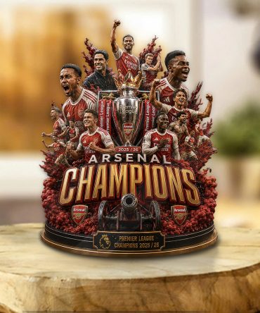 Arsenal Fc Premier League Champions 25/26 Custom Shape Acrylic Plaque