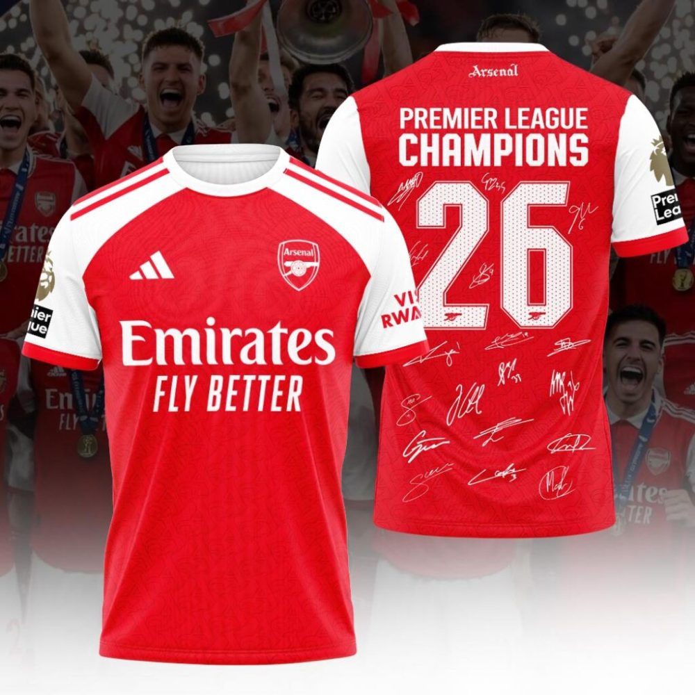 Arsenal Fc Premier League Champions 25/26 3D Apparel