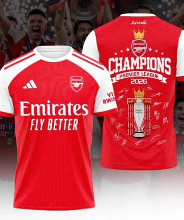 Arsenal Fc Premier League Champions 25/26 3D Apparel