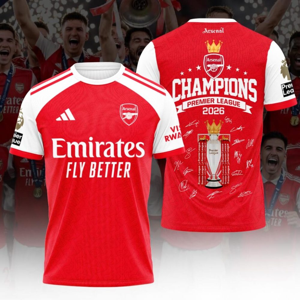 Arsenal Fc Premier League Champions 25/26 3D Apparel
