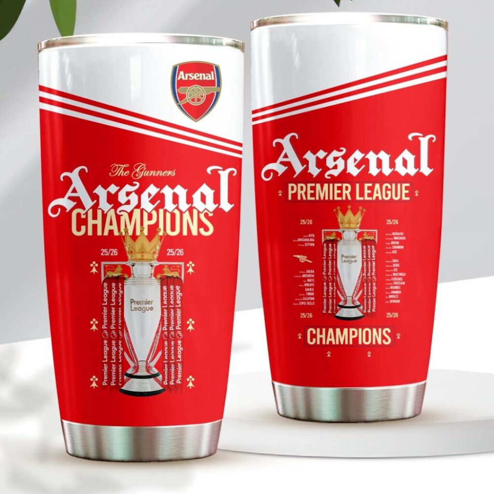 Arsenal Fc Premier League Champions 25/26 Tumbler Cup